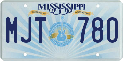MS license plate MJT780