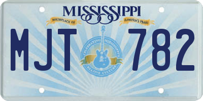 MS license plate MJT782