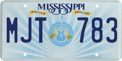 MS license plate MJT783