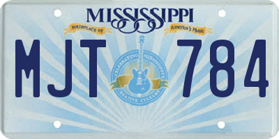 MS license plate MJT784