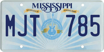 MS license plate MJT785