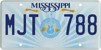 MS license plate MJT788