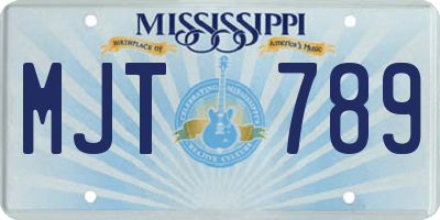 MS license plate MJT789