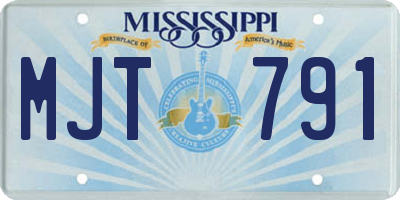 MS license plate MJT791
