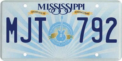 MS license plate MJT792