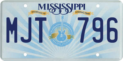 MS license plate MJT796