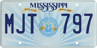 MS license plate MJT797