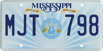 MS license plate MJT798