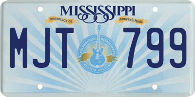 MS license plate MJT799