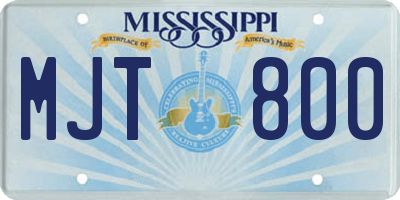 MS license plate MJT800