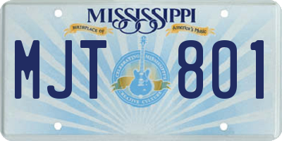 MS license plate MJT801