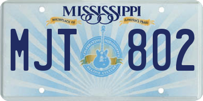 MS license plate MJT802
