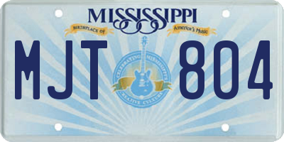 MS license plate MJT804