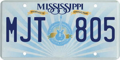 MS license plate MJT805