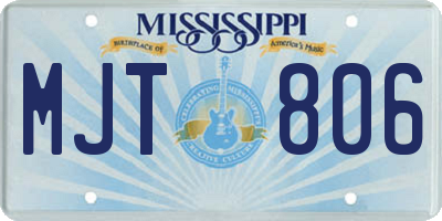 MS license plate MJT806