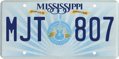 MS license plate MJT807