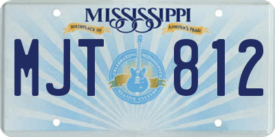 MS license plate MJT812
