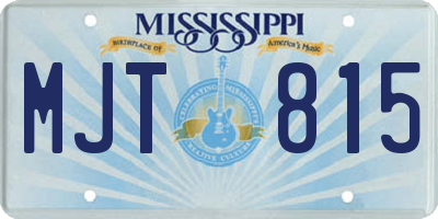 MS license plate MJT815