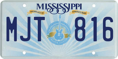 MS license plate MJT816