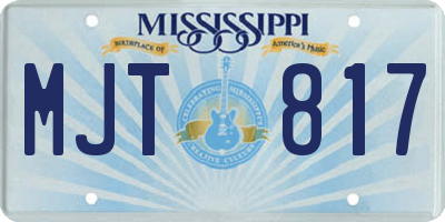 MS license plate MJT817