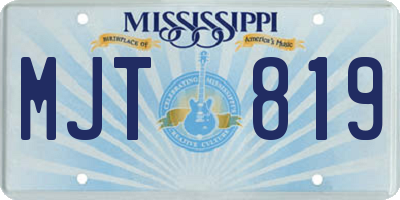 MS license plate MJT819
