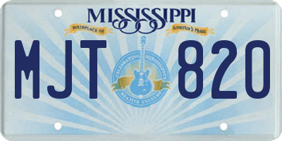 MS license plate MJT820