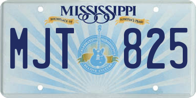 MS license plate MJT825