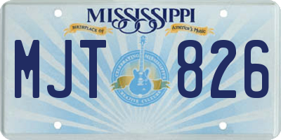 MS license plate MJT826