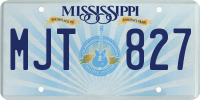 MS license plate MJT827