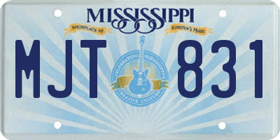 MS license plate MJT831