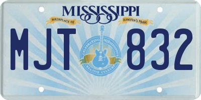 MS license plate MJT832