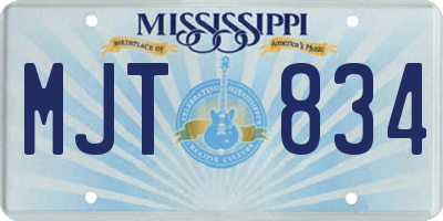 MS license plate MJT834