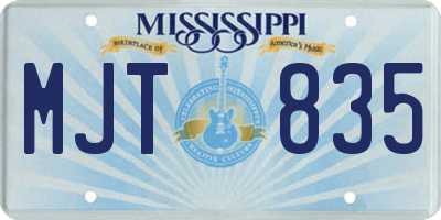 MS license plate MJT835