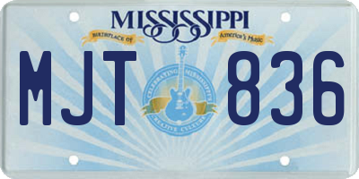 MS license plate MJT836