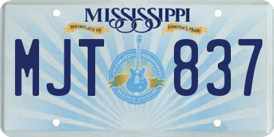 MS license plate MJT837