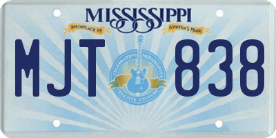 MS license plate MJT838