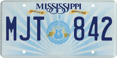 MS license plate MJT842