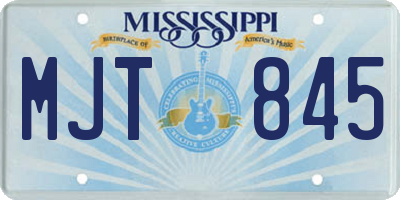 MS license plate MJT845