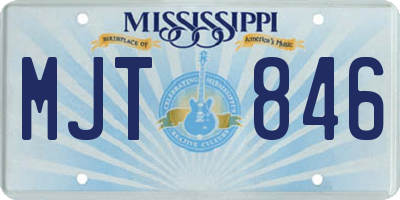 MS license plate MJT846