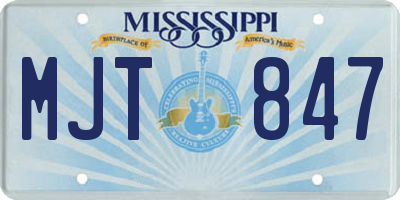 MS license plate MJT847