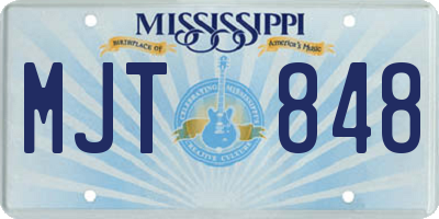 MS license plate MJT848