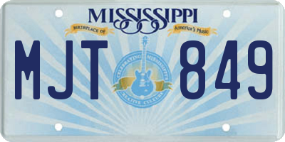 MS license plate MJT849