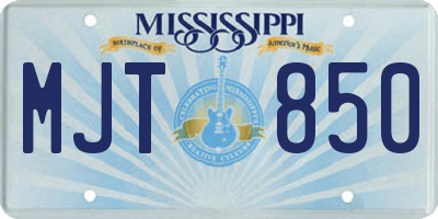 MS license plate MJT850