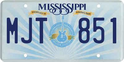 MS license plate MJT851