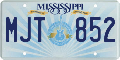 MS license plate MJT852