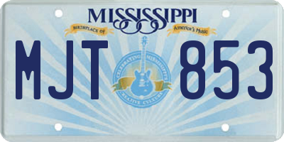 MS license plate MJT853