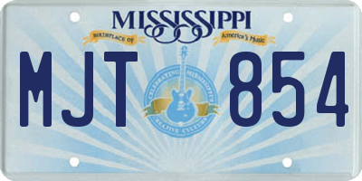MS license plate MJT854