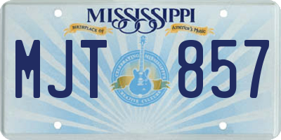 MS license plate MJT857