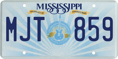 MS license plate MJT859