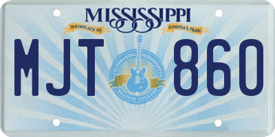 MS license plate MJT860